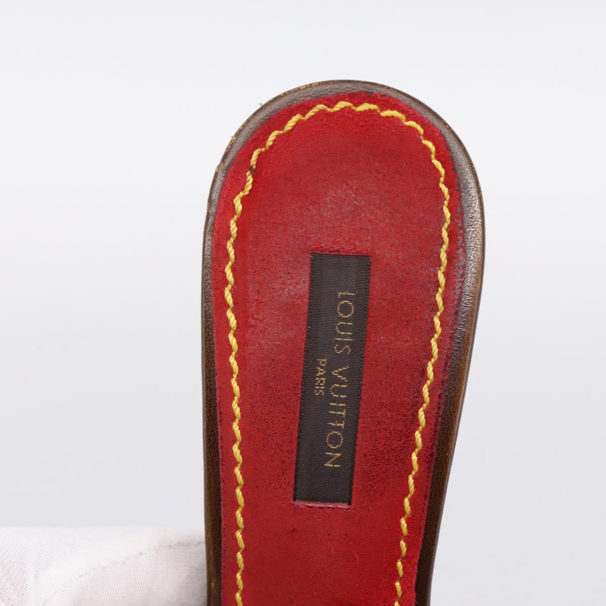 LOUIS VUITTON Monogram Cherry Mule Sandals 36 Marron LV Auth 202717