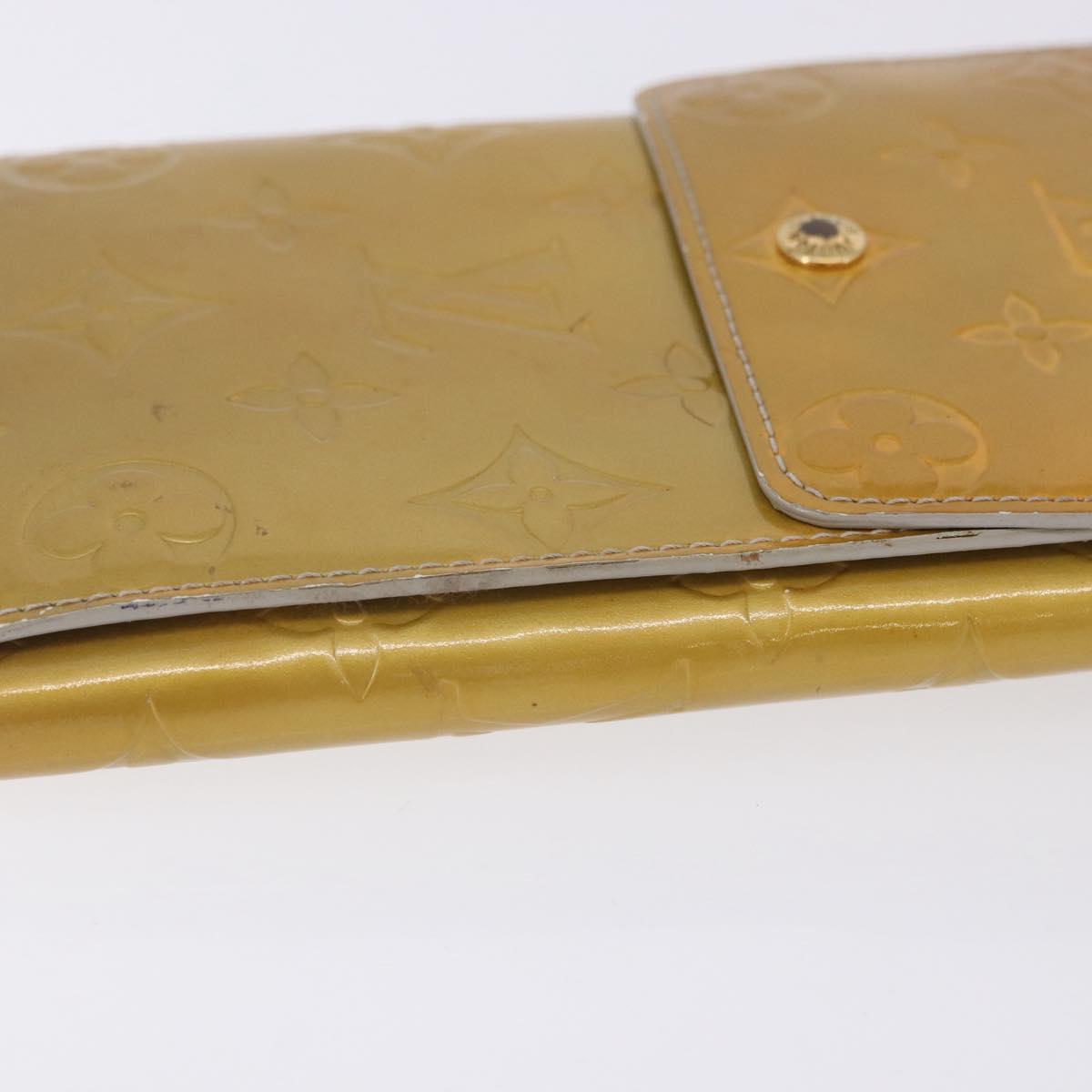 LOUIS VUITTON Monogram Vernis Walker Wallet Gris M91031 LV Auth 202718