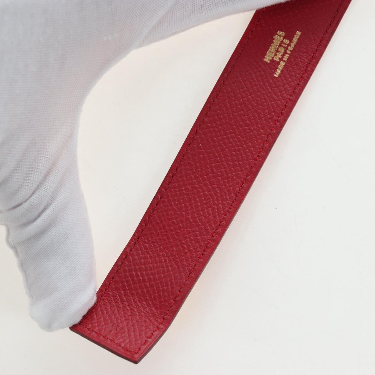 HERMES Artemis Bracelet Leather Red Auth 202720M