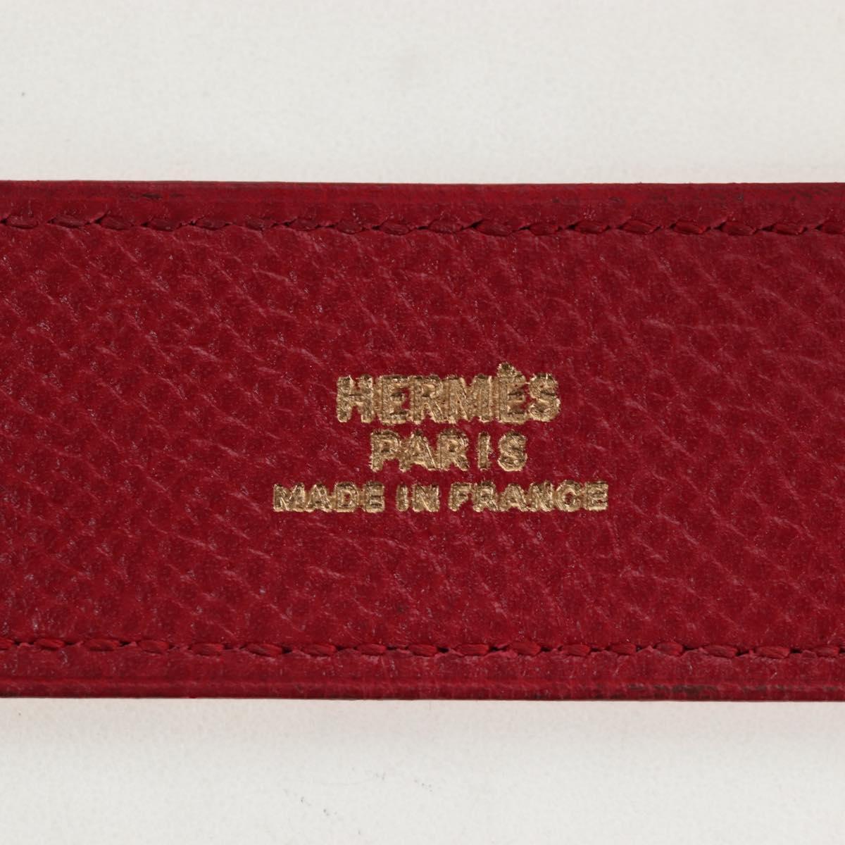 HERMES Artemis Bracelet Leather Red Auth 202720M