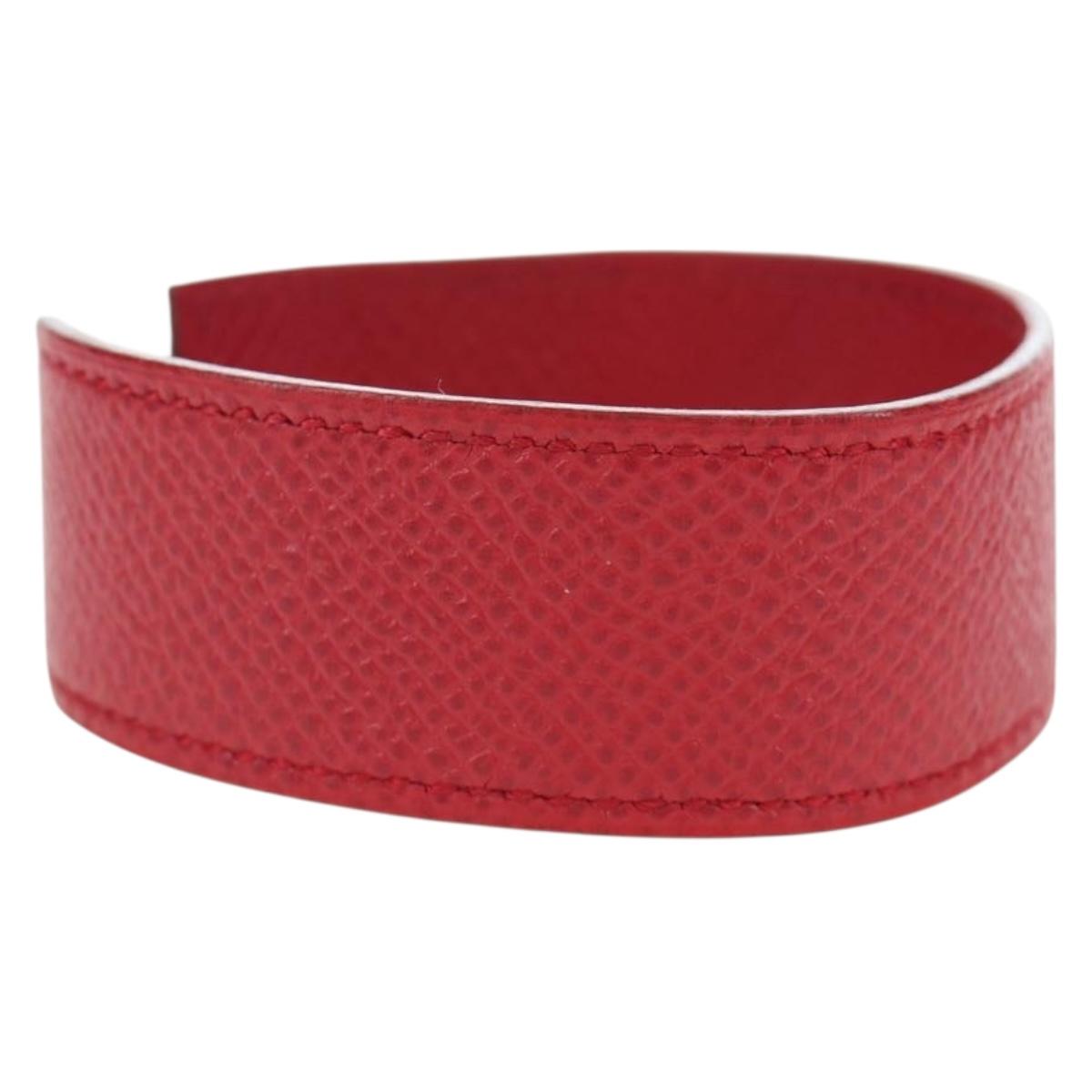 HERMES Artemis Bracelet Leather Red Auth 202720M