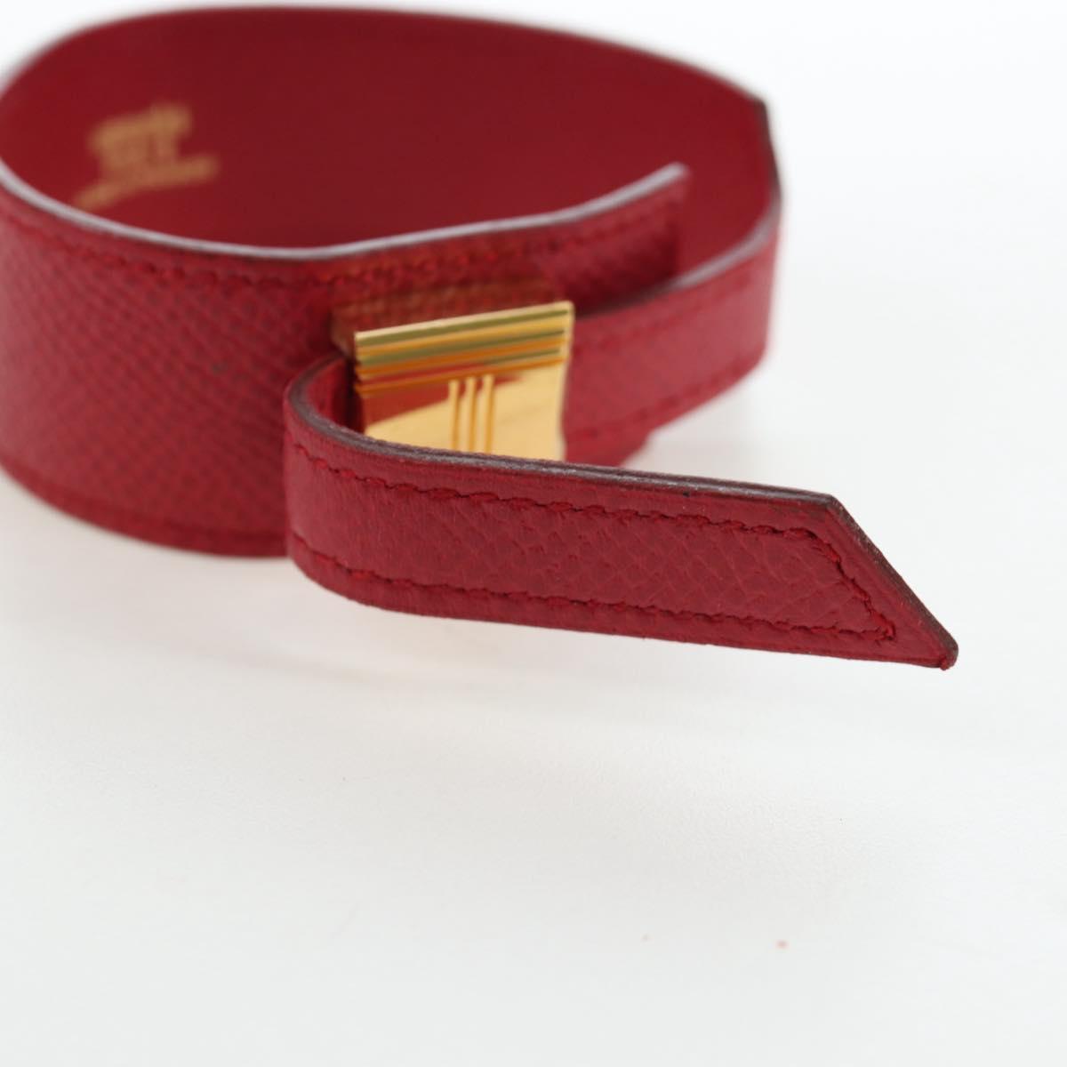 HERMES Artemis Bracelet Leather Red Auth 202720M