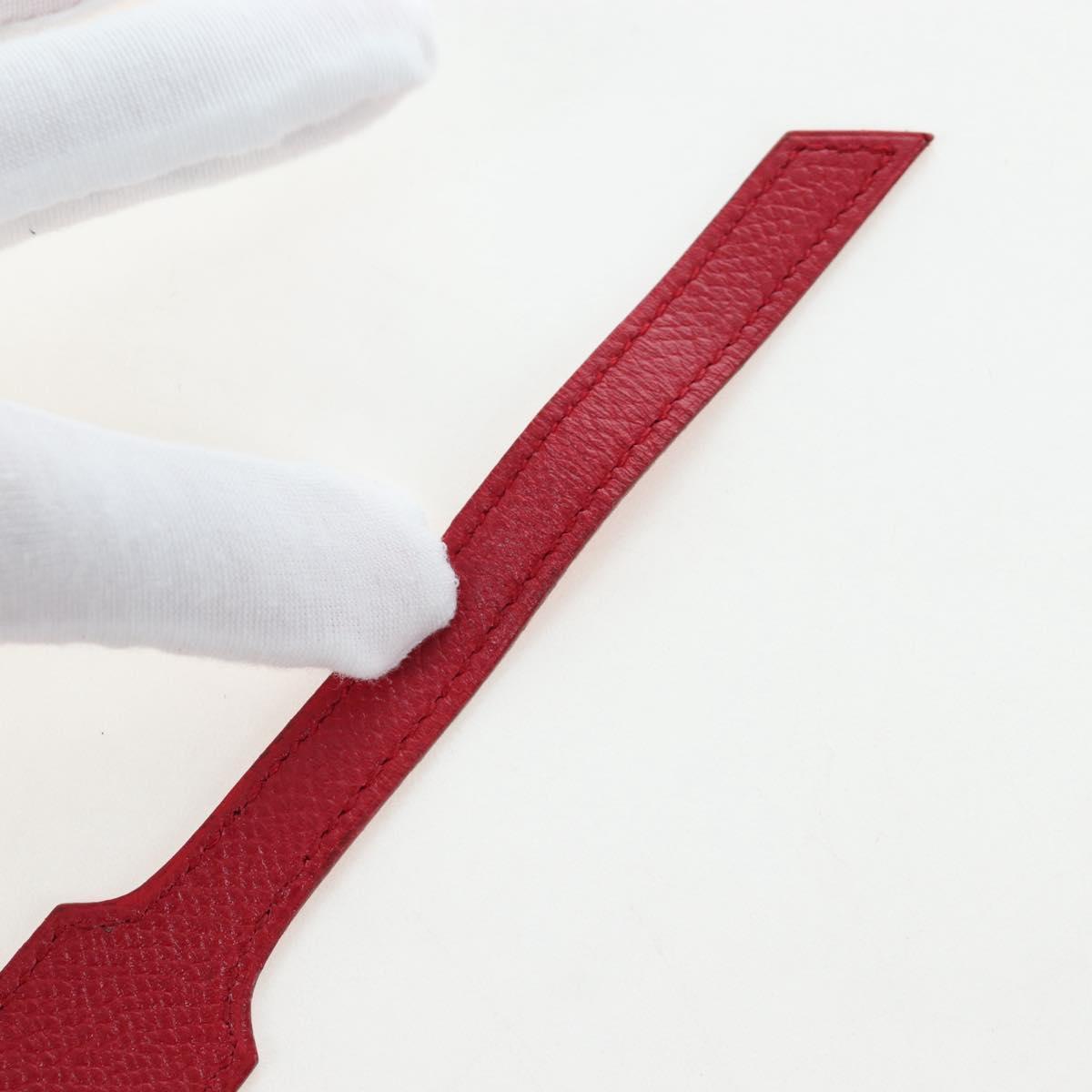 HERMES Artemis Bracelet Leather Red Auth 202720M