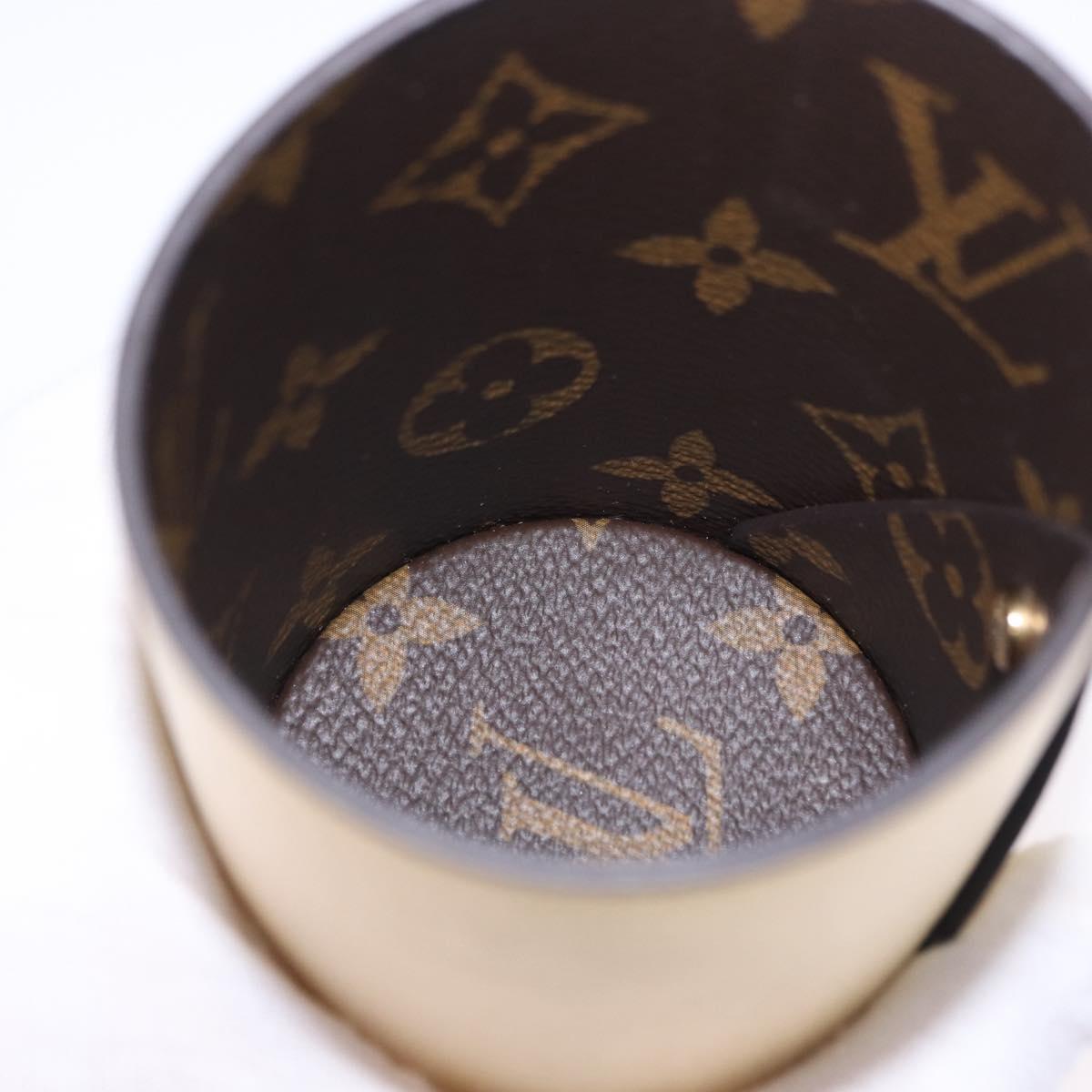 LOUIS VUITTON Monogram Pocrayon Gaston Pen Case Gold LV Auth 202723A
