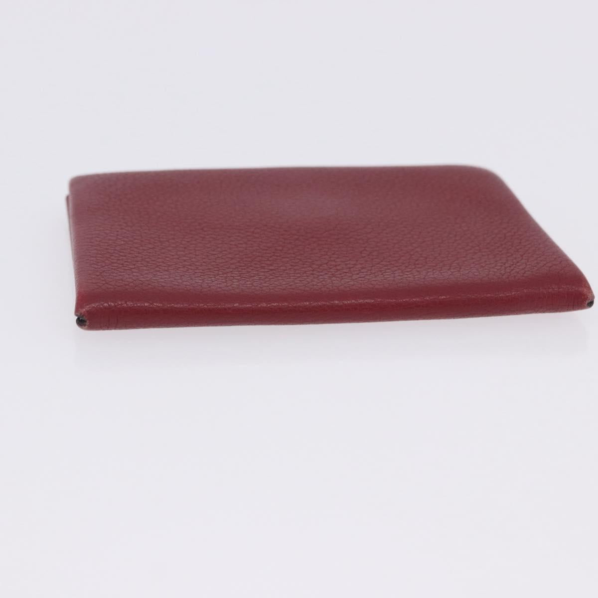 HERMES Calvi Card Case Leather Red Auth 202724M