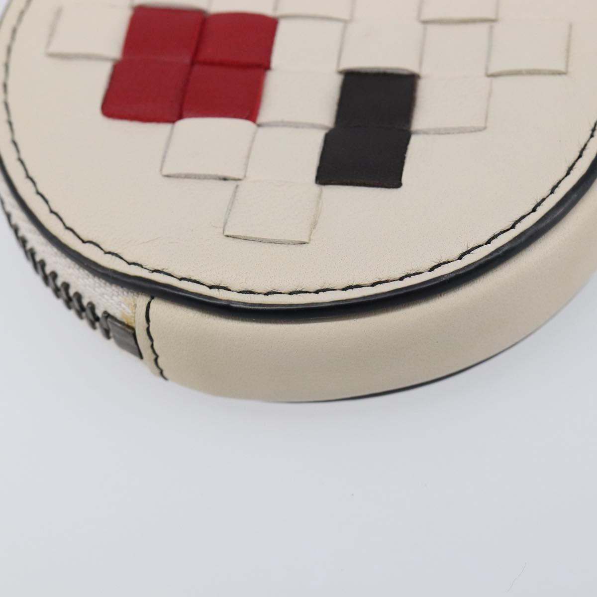 BOTTEGA VENETA INTRECCIATO Coin Purse Leather Ivory Auth 202725A