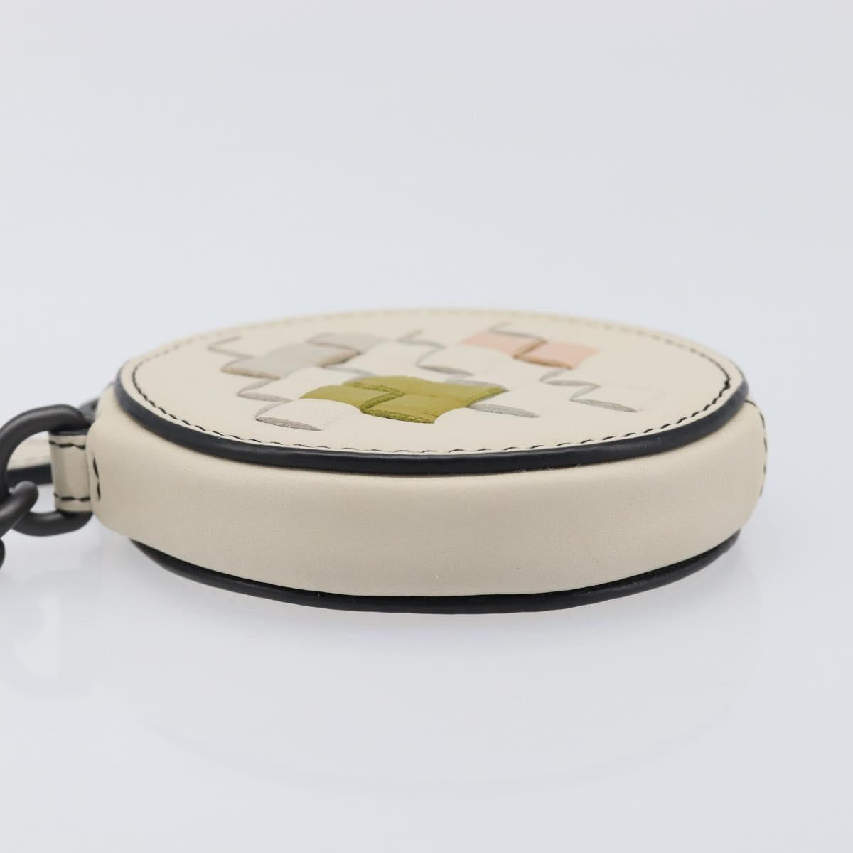 BOTTEGA VENETA INTRECCIATO Coin Purse Leather Ivory Auth 202725A