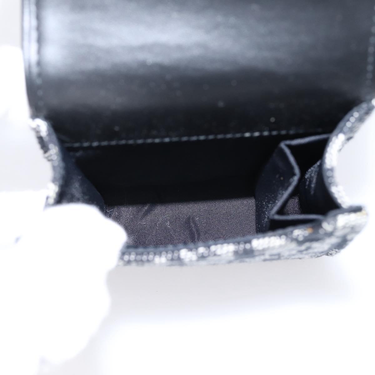 Christian Dior Trotter Canvas Saddle Pouch Gray Silver Auth 202727V