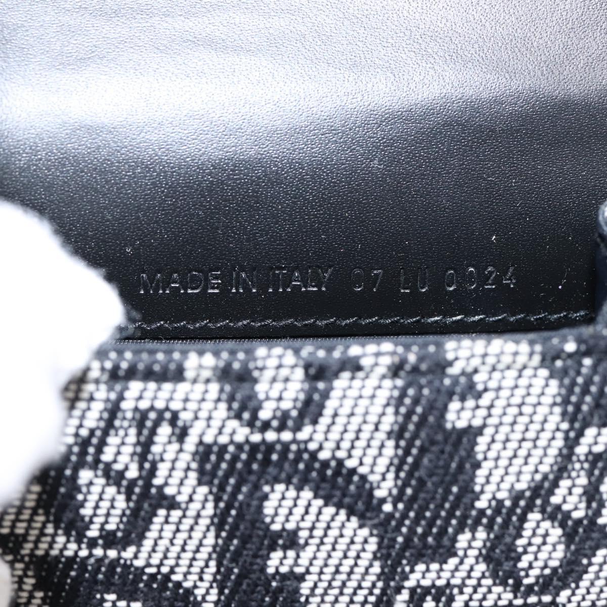 Christian Dior Trotter Canvas Saddle Pouch Gray Silver Auth 202727V
