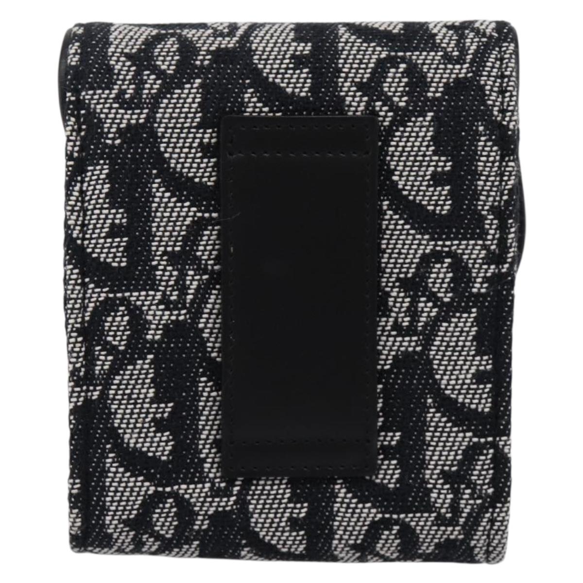 Christian Dior Trotter Canvas Saddle Pouch Gray Silver Auth 202727V