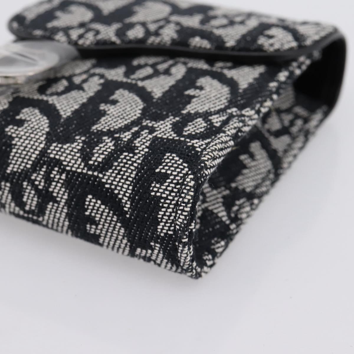 Christian Dior Trotter Canvas Saddle Pouch Gray Silver Auth 202727V