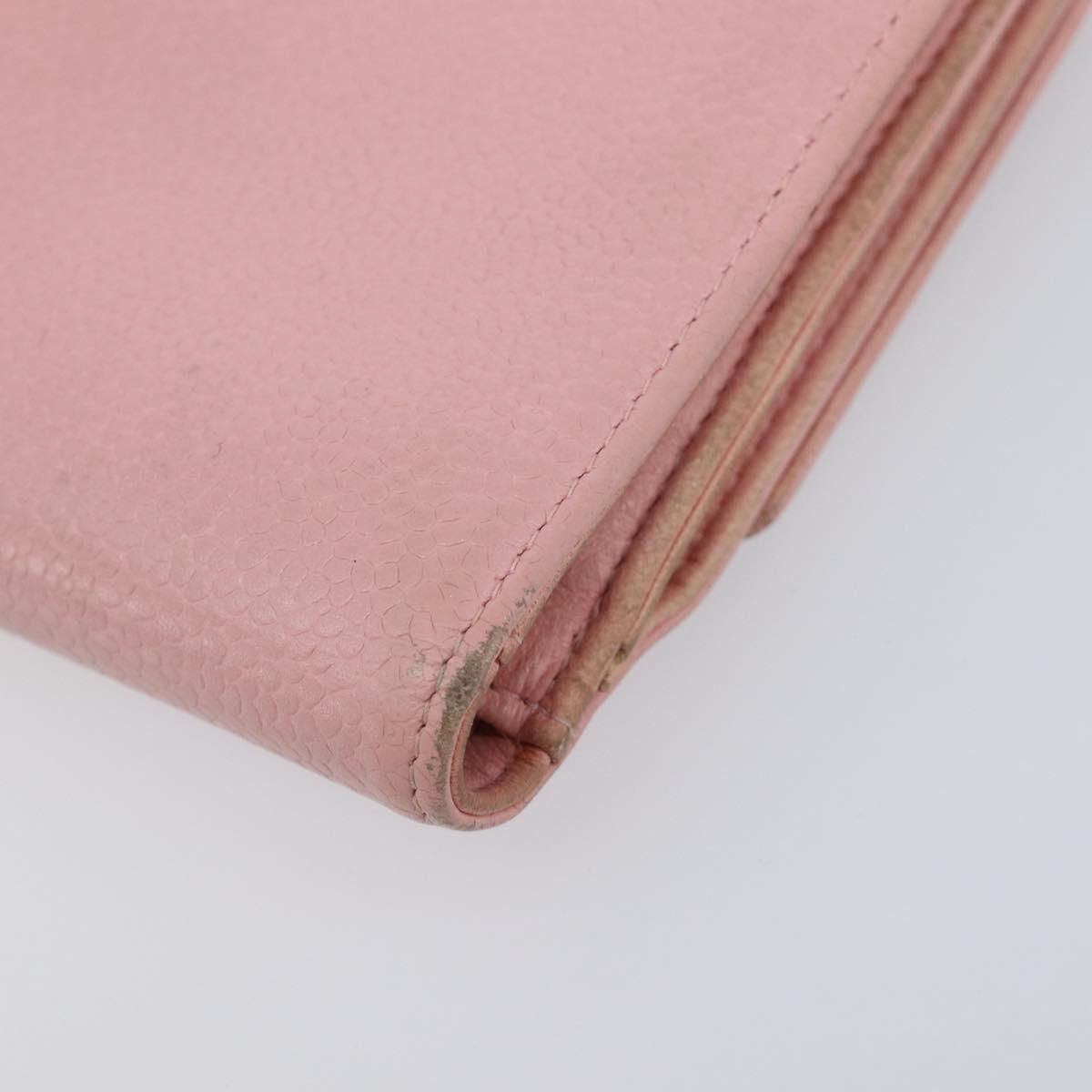 CHANEL Wallet Caviar Skin Pink Gold CC Auth 202731