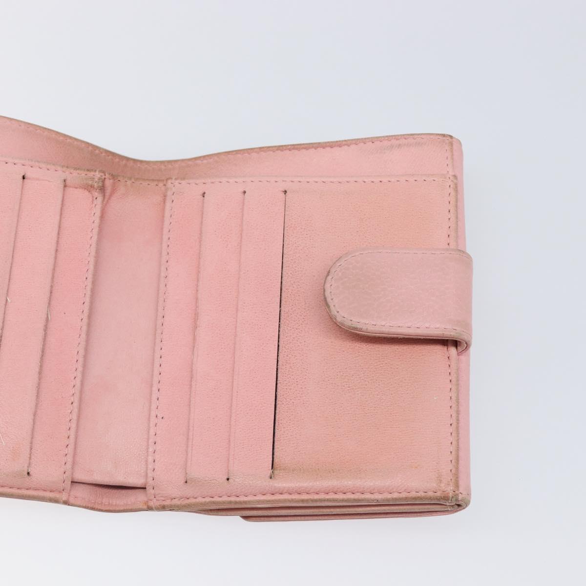 CHANEL Wallet Caviar Skin Pink Gold CC Auth 202731