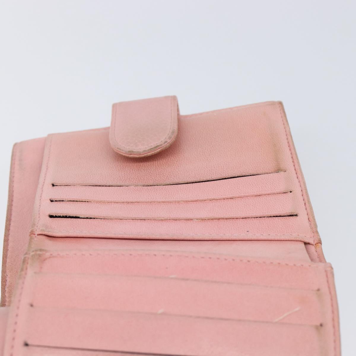 CHANEL Wallet Caviar Skin Pink Gold CC Auth 202731