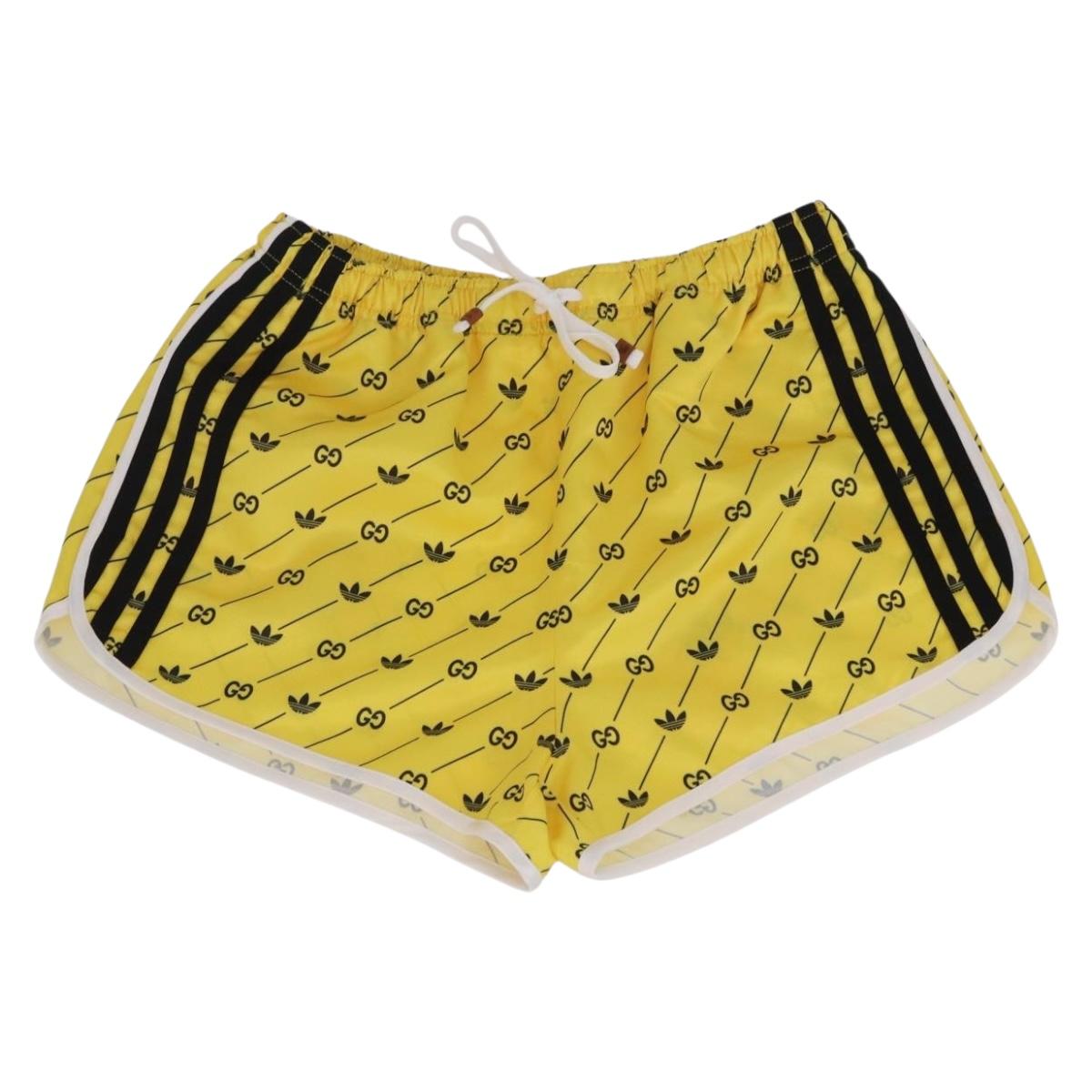 GUCCI Shorts Adidas Collaboration Pants Polyester XS Yellow Auth 202733M
