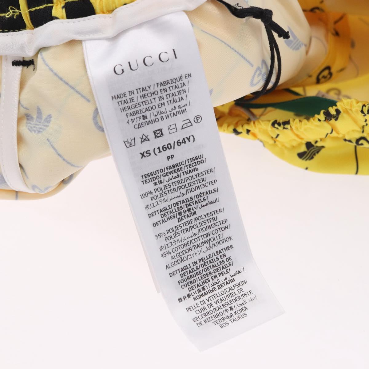 GUCCI Shorts Adidas Collaboration Pants Polyester XS Yellow Auth 202733M