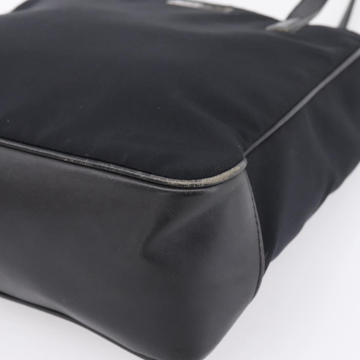 Coach Tote Bag Nylon Black Silver Auth 202757A