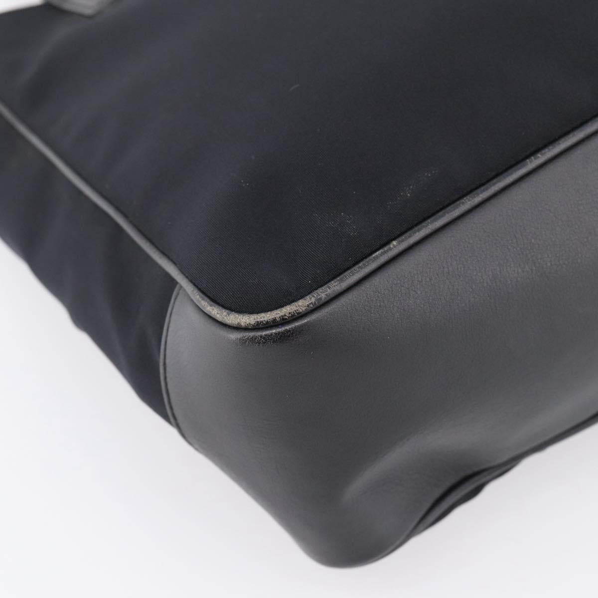 Coach Tote Bag Nylon Black Silver Auth 202757A