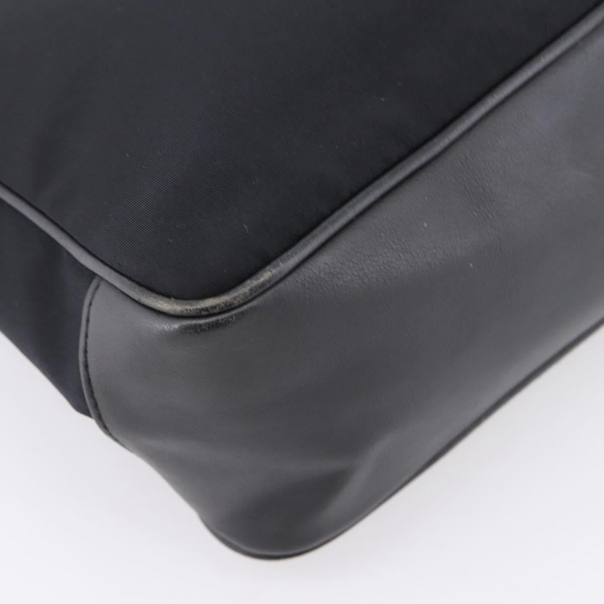 Coach Tote Bag Nylon Black Silver Auth 202757A
