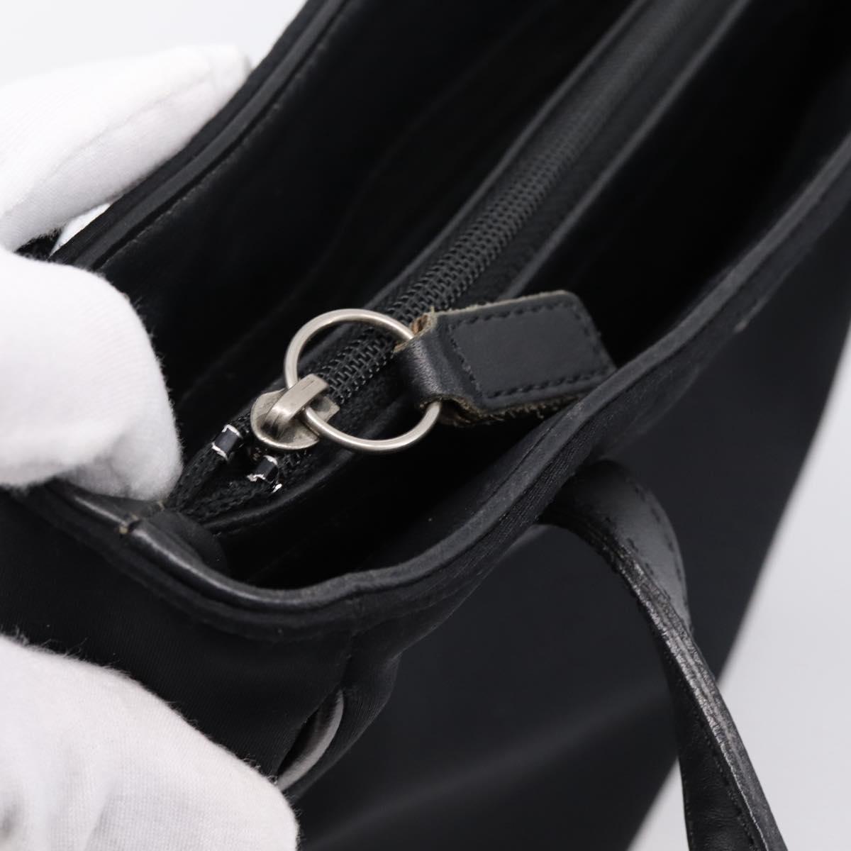 Coach Tote Bag Nylon Black Silver Auth 202757A