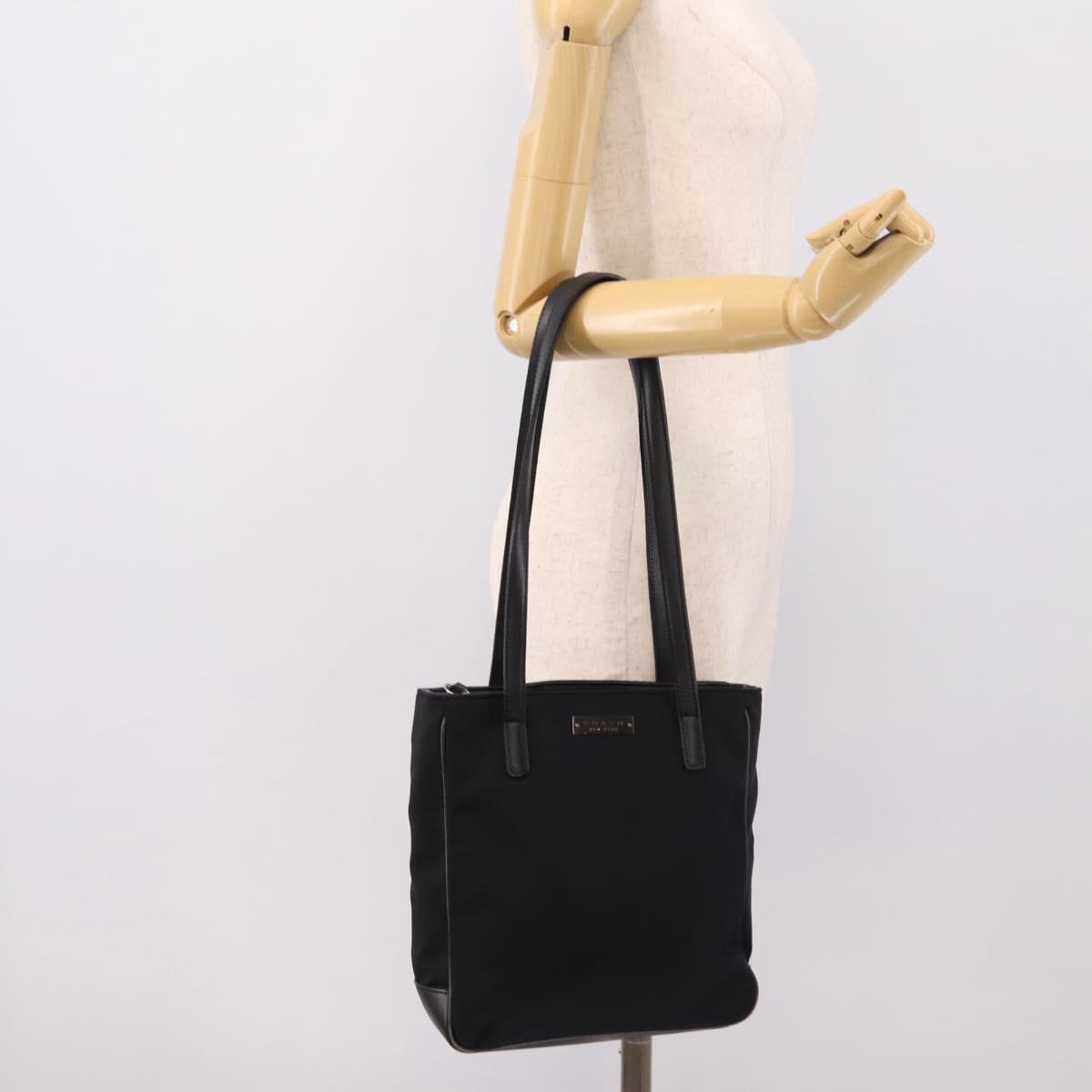 Coach Tote Bag Nylon Black Silver Auth 202757A