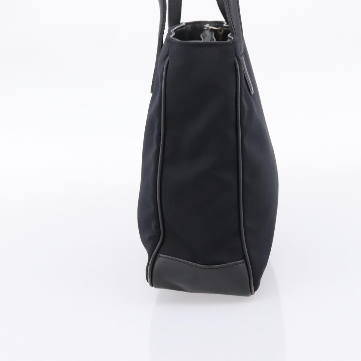 Coach Tote Bag Nylon Black Silver Auth 202757A