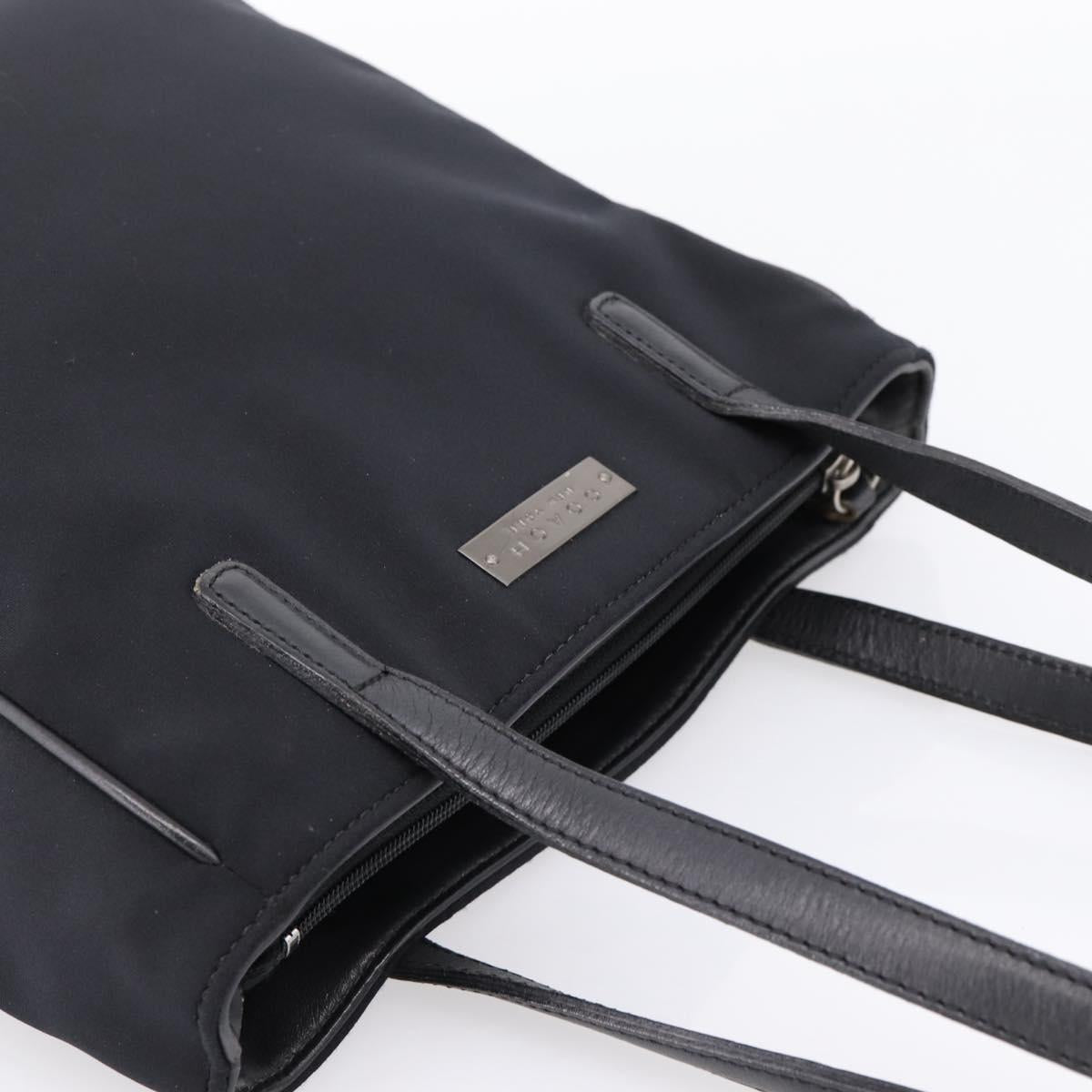 Coach Tote Bag Nylon Black Silver Auth 202757A
