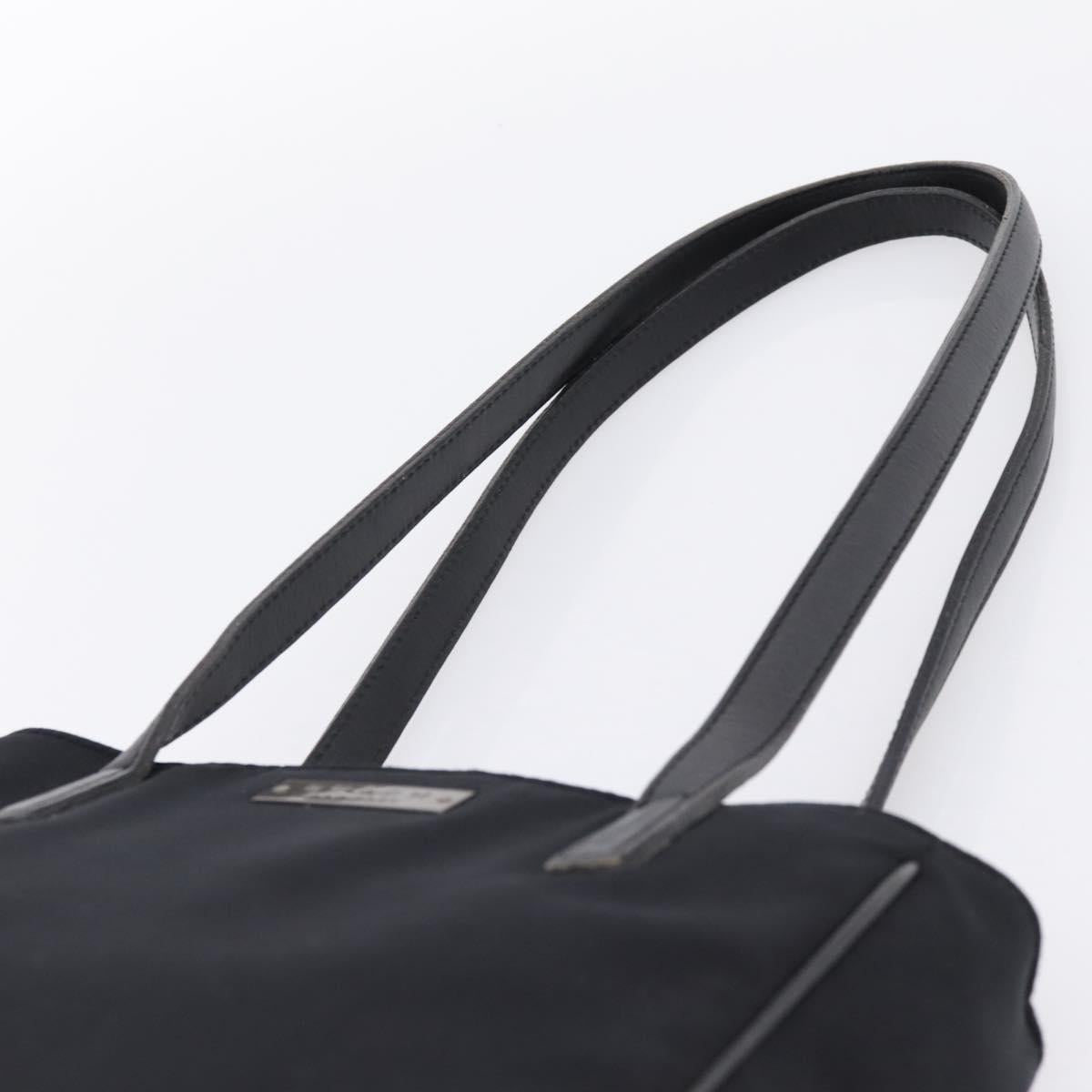 Coach Tote Bag Nylon Black Silver Auth 202757A