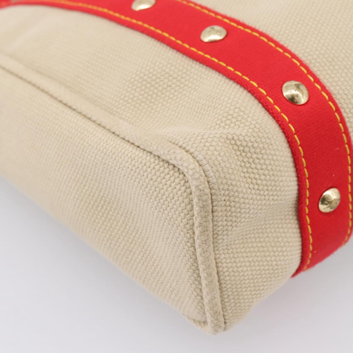 LOUIS VUITTON Antigua Cabas MM Tote Bag Beige Red M40035 LV Auth 202767
