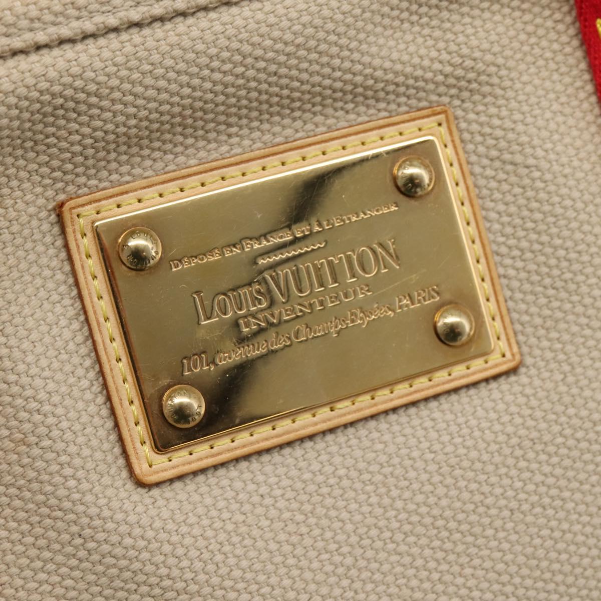 LOUIS VUITTON Antigua Cabas MM Tote Bag Beige Red M40035 LV Auth 202767