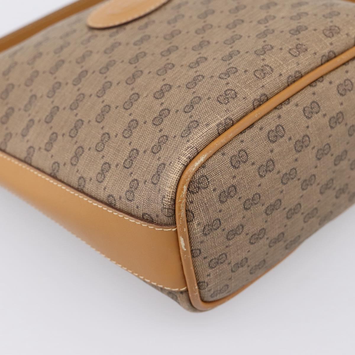 GUCCI Micro GG Supreme Shoulder Bag PVC Beige Gold Auth 202771