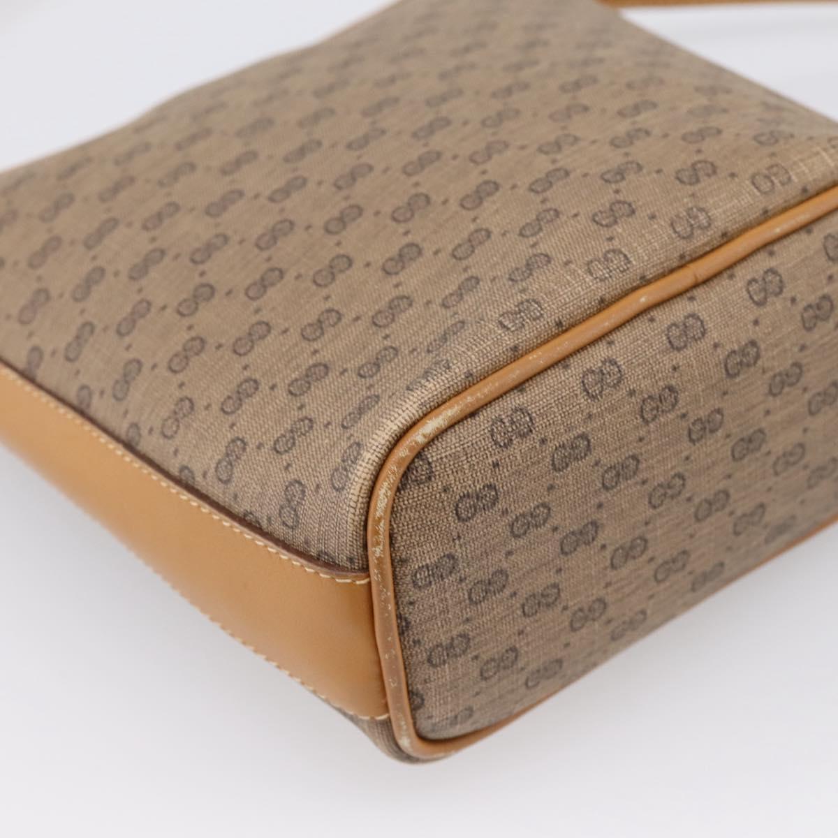 GUCCI Micro GG Supreme Shoulder Bag PVC Beige Gold Auth 202771