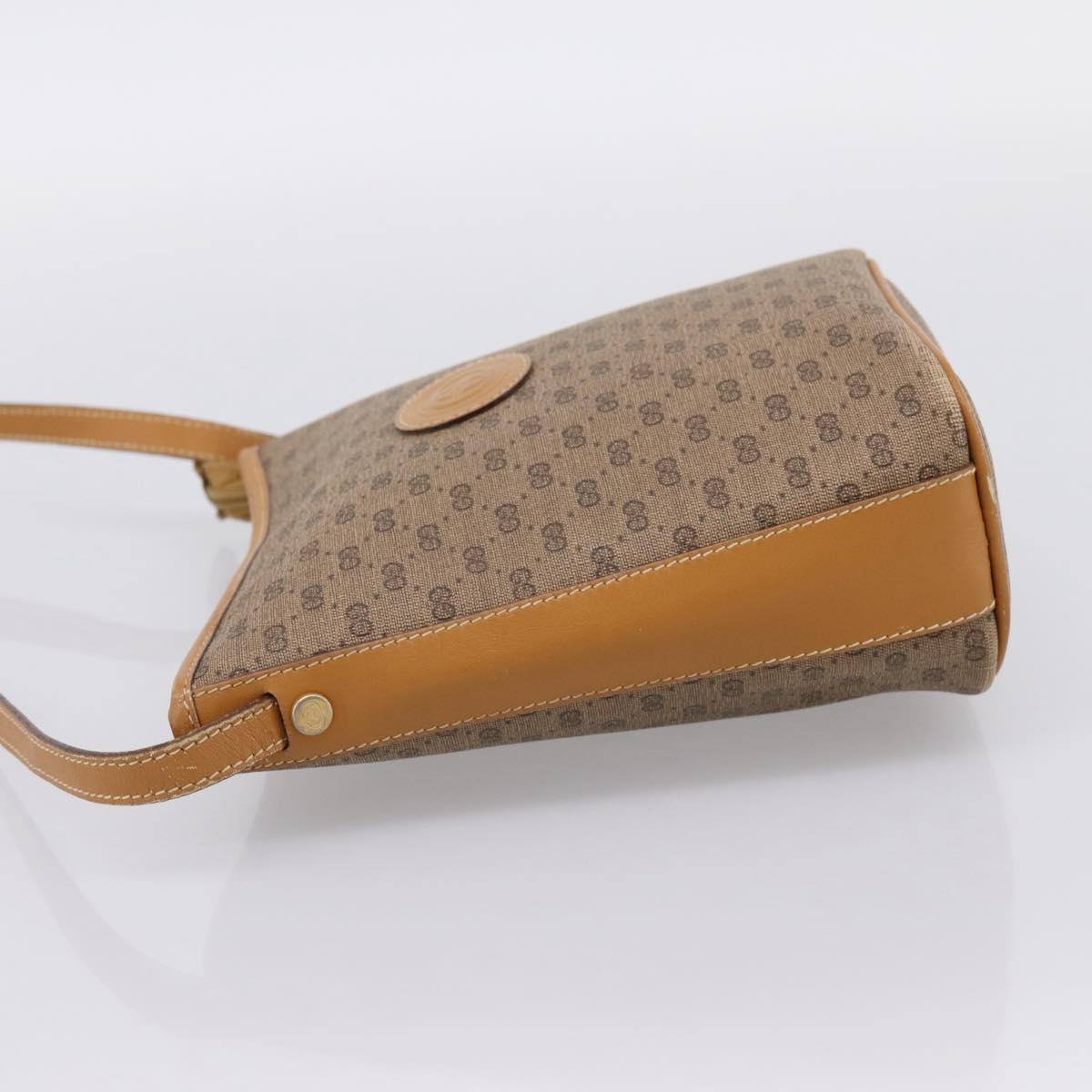 GUCCI Micro GG Supreme Shoulder Bag PVC Beige Gold Auth 202771