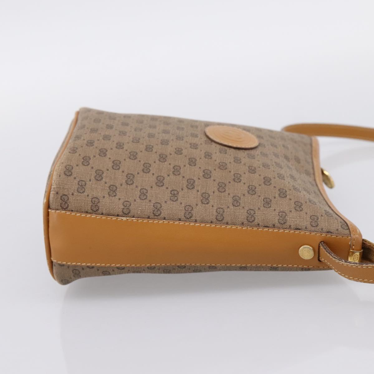 GUCCI Micro GG Supreme Shoulder Bag PVC Beige Gold Auth 202771