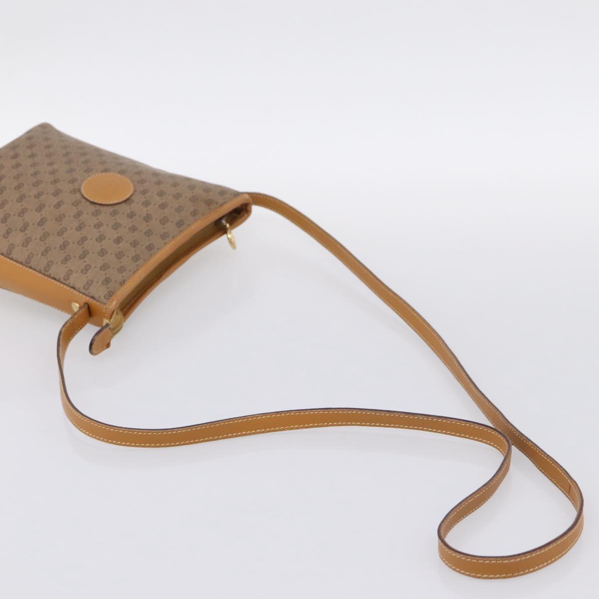 GUCCI Micro GG Supreme Shoulder Bag PVC Beige Gold Auth 202771