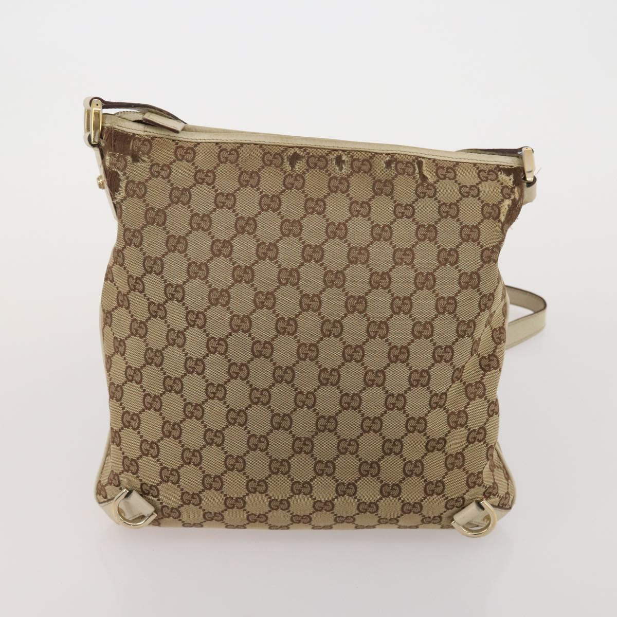 GUCCI GG Canvas Shoulder Bag Nylon 2 Set Beige Black Auth 202774
