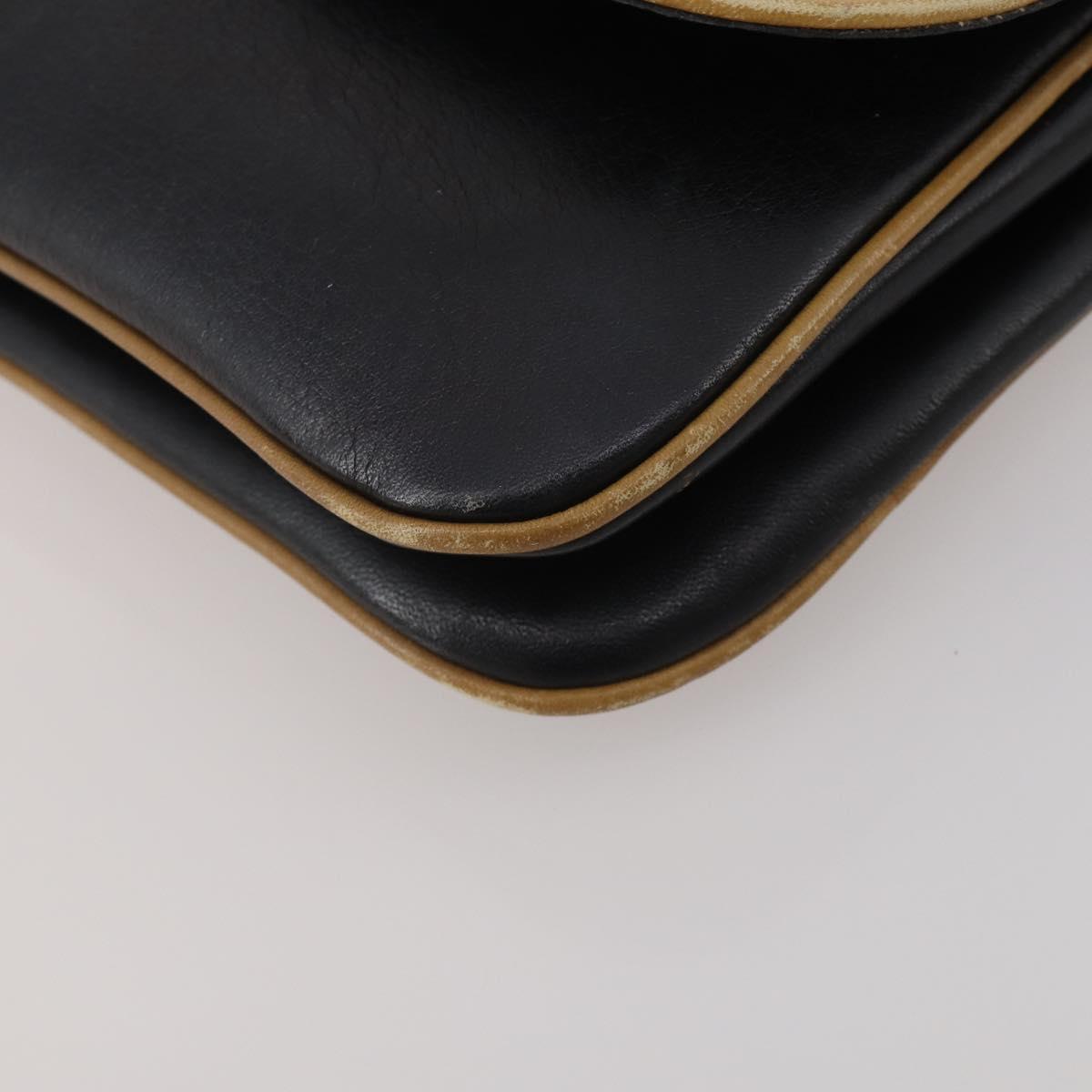CELINE Macadam Canvas Shoulder Bag PVC Leather 2 Set Brown Black Auth 202775