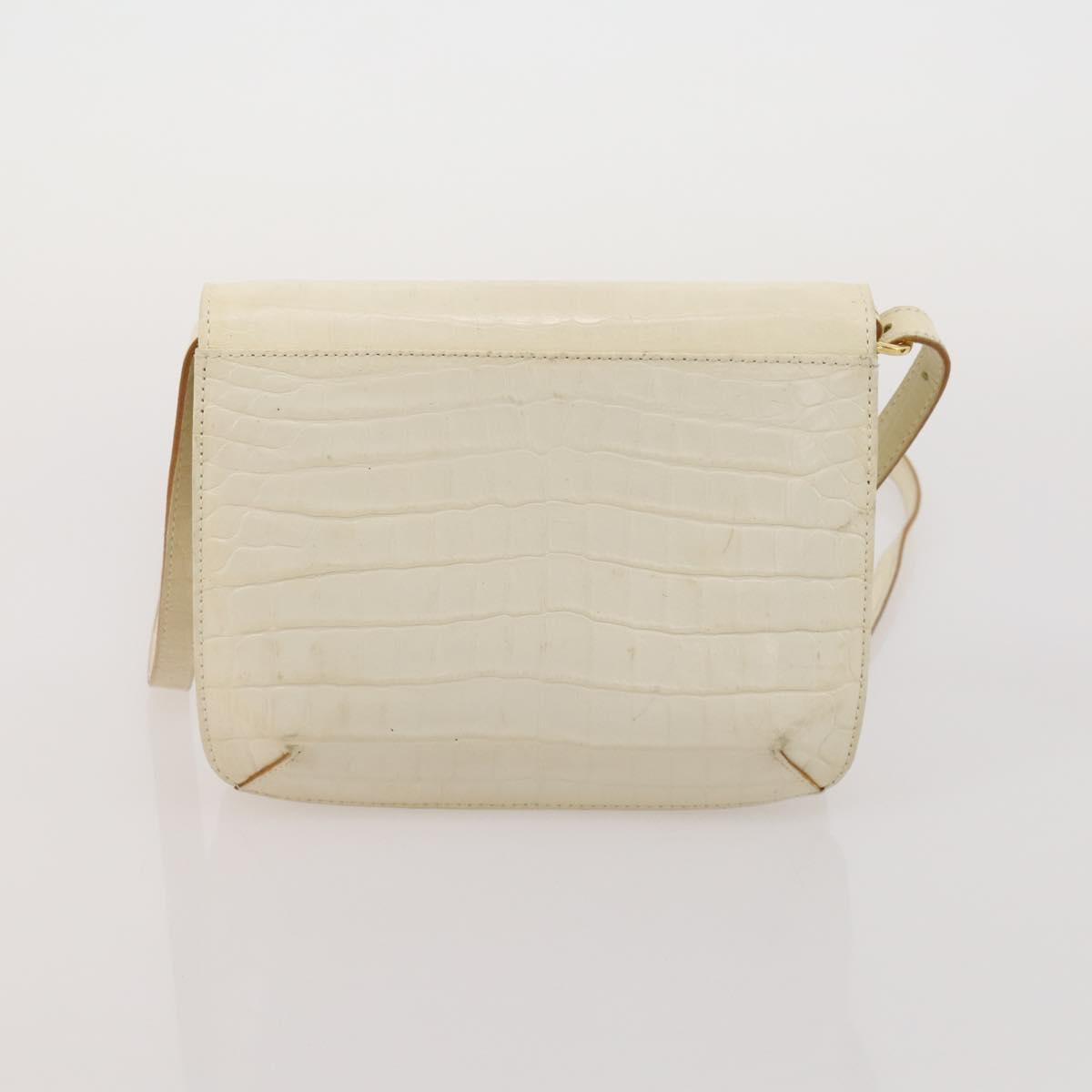 Salvatore Ferragamo Shoulder Bag Leather Canvas 3 Set Orange White Auth 202776