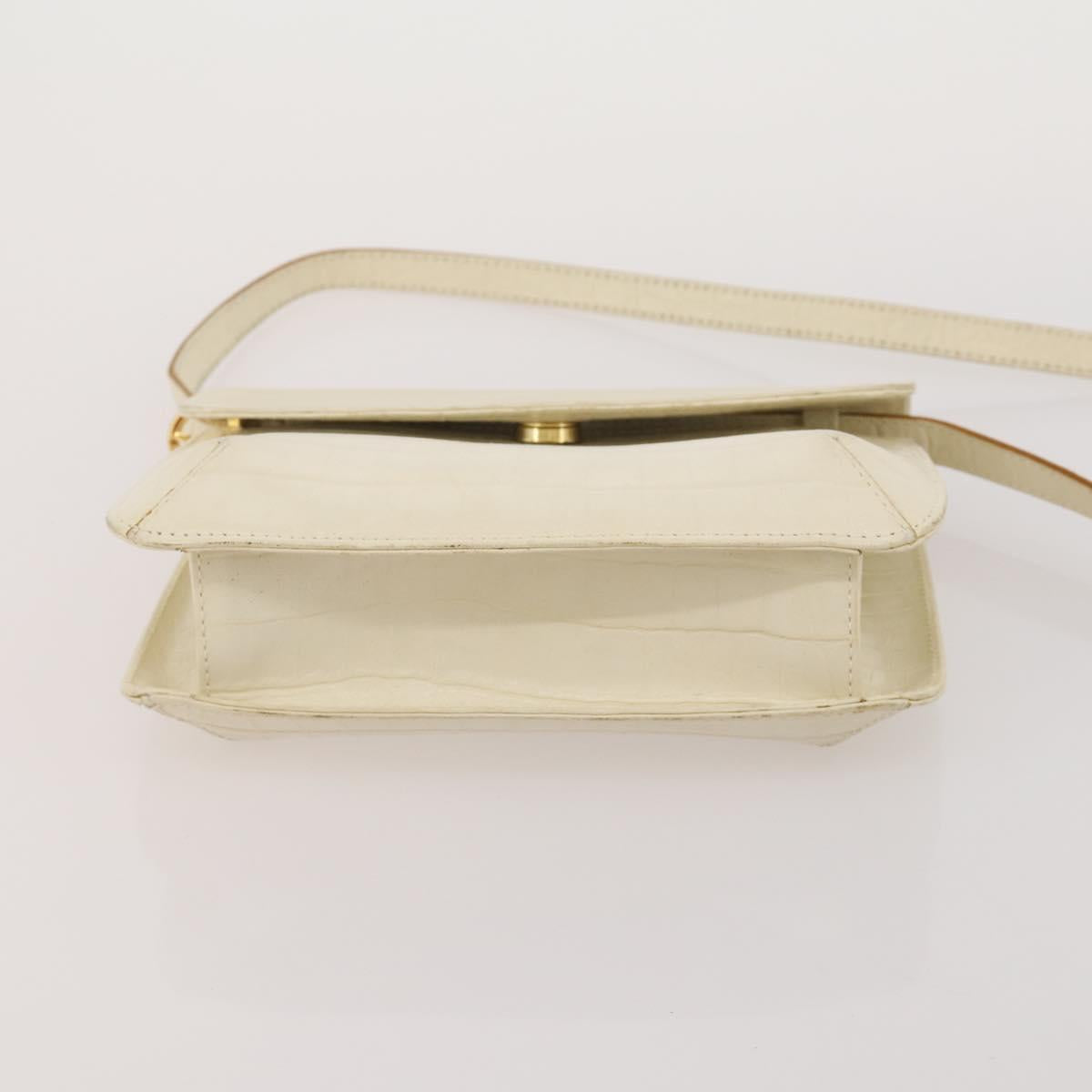 Salvatore Ferragamo Shoulder Bag Leather Canvas 3 Set Orange White Auth 202776