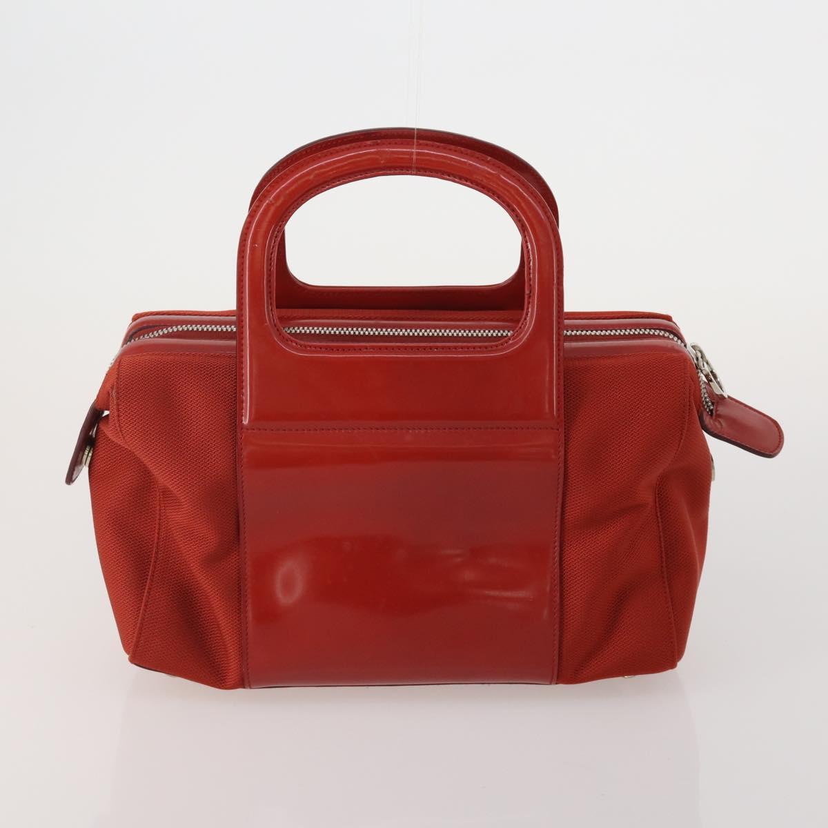 Salvatore Ferragamo Shoulder Bag Leather Canvas 3 Set Orange White Auth 202776