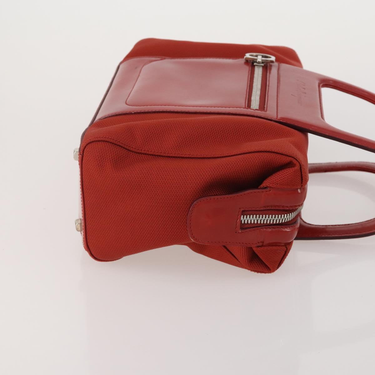 Salvatore Ferragamo Shoulder Bag Leather Canvas 3 Set Orange White Auth 202776