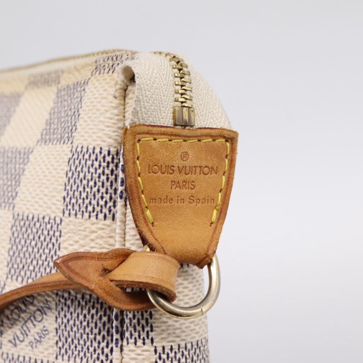 LOUIS VUITTON Damier Azur Pochette Accessoires Pouch N51986 LV Auth 202801