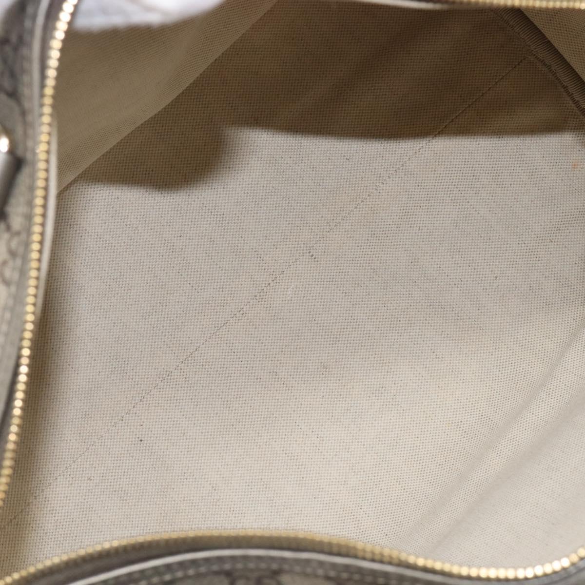 GUCCI GG Supreme Boston Bag PVC Beige Gold Tone 189895 Auth 202805V