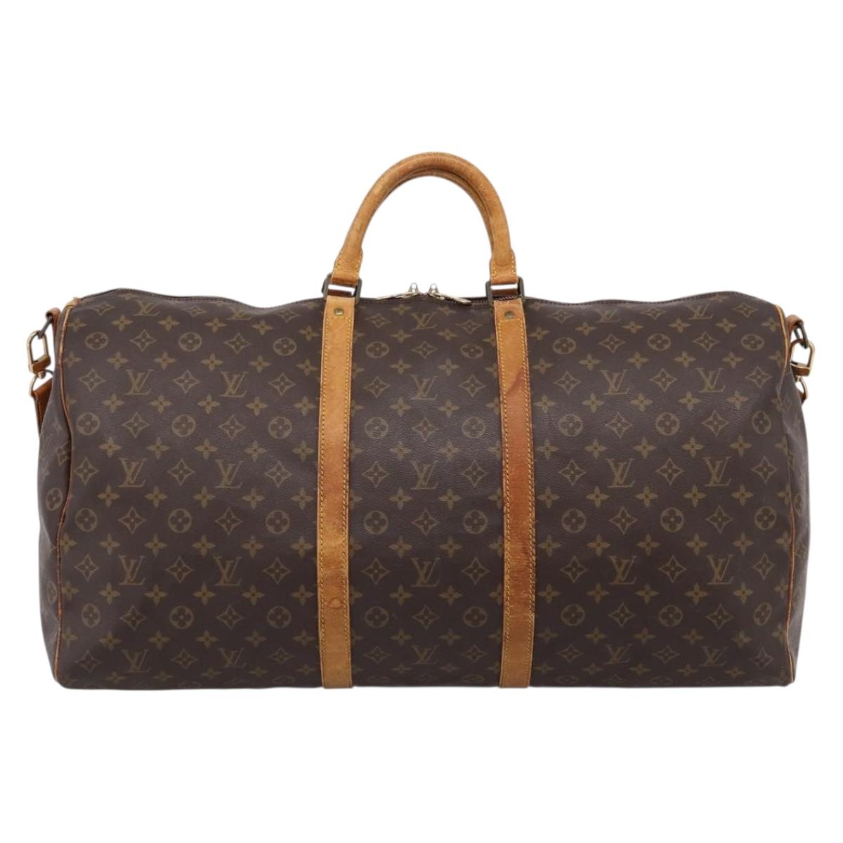 LOUIS VUITTON Monogram Keepall Bandouliere 60 Boston Bag M41412 LV Auth 202814