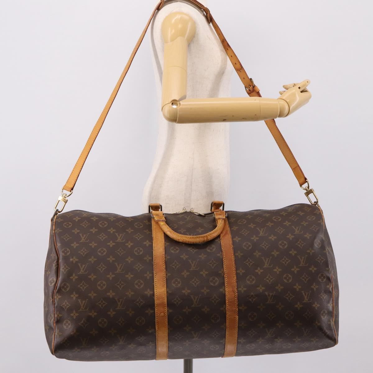 LOUIS VUITTON Monogram Keepall Bandouliere 60 Boston Bag M41412 LV Auth 202814