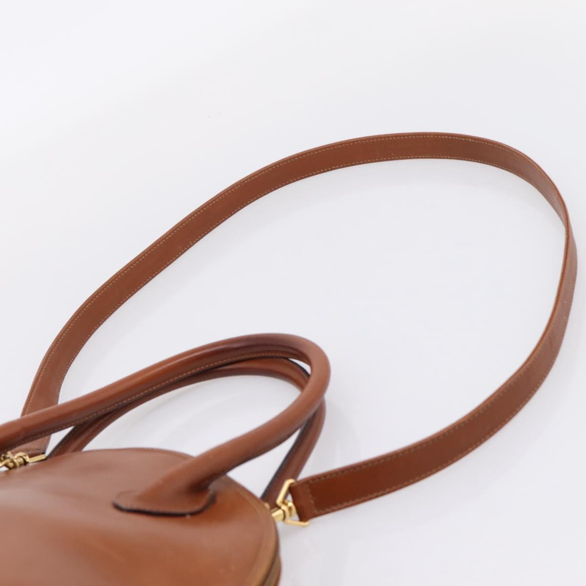 GUCCI Bamboo Hand Bag Leather 2way Brown Gold Tone 000 2865 0272 Auth 202817