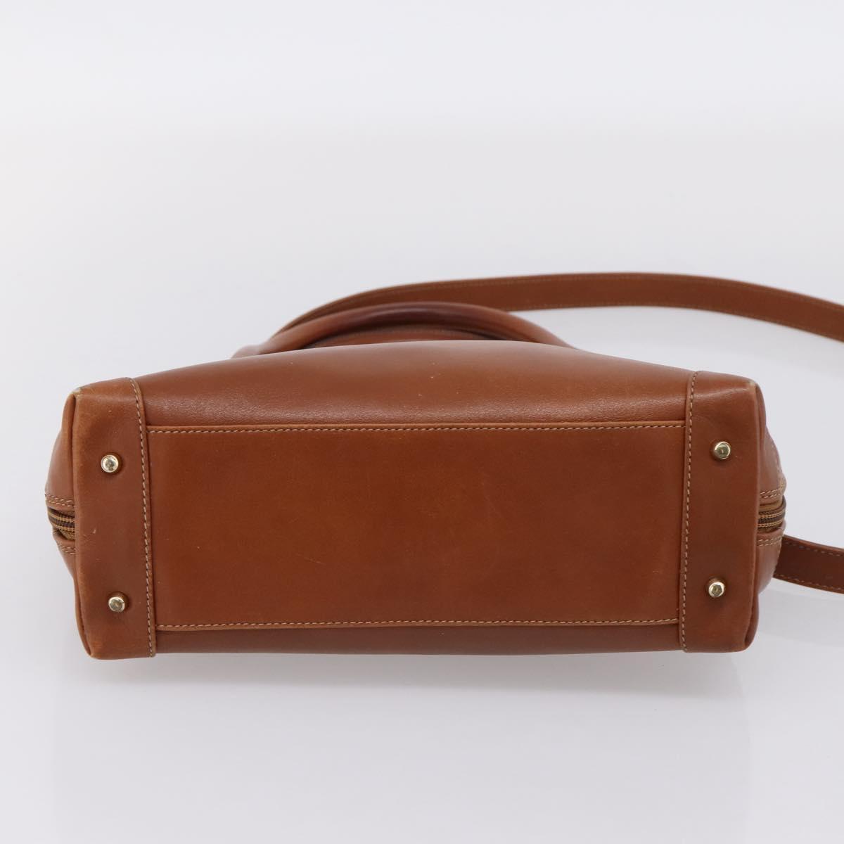 GUCCI Bamboo Hand Bag Leather 2way Brown Gold Tone 000 2865 0272 Auth 202817