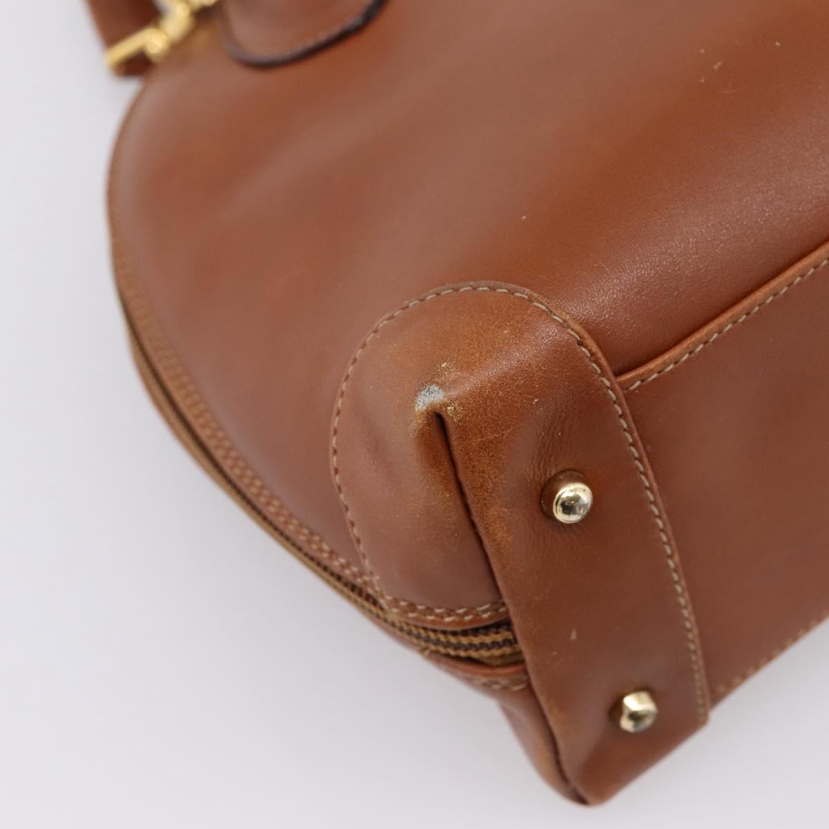 GUCCI Bamboo Hand Bag Leather 2way Brown Gold Tone 000 2865 0272 Auth 202817