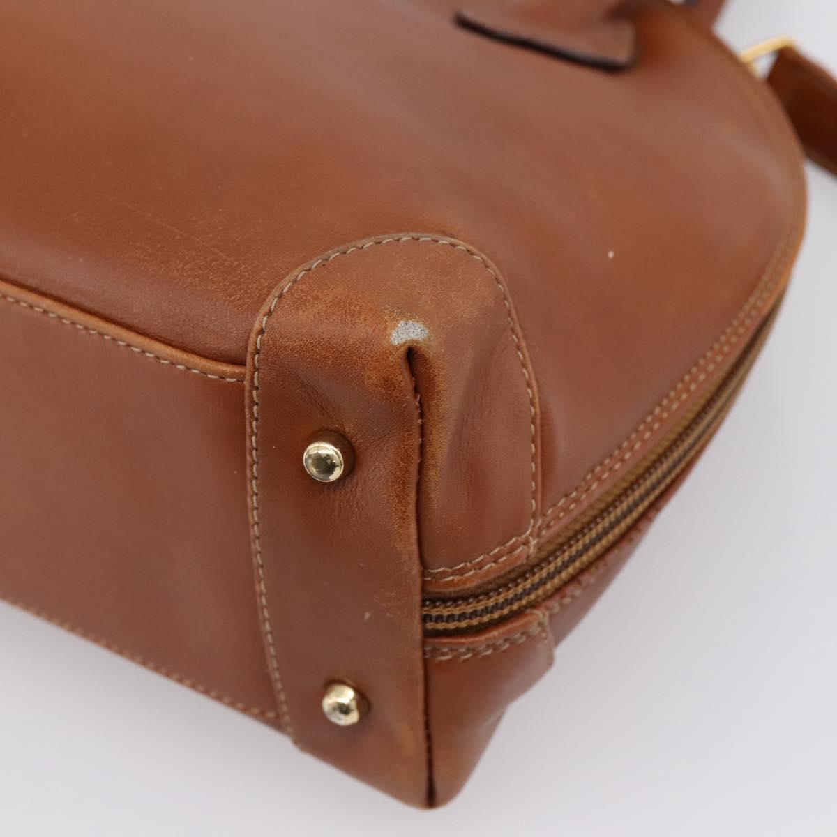 GUCCI Bamboo Hand Bag Leather 2way Brown Gold Tone 000 2865 0272 Auth 202817