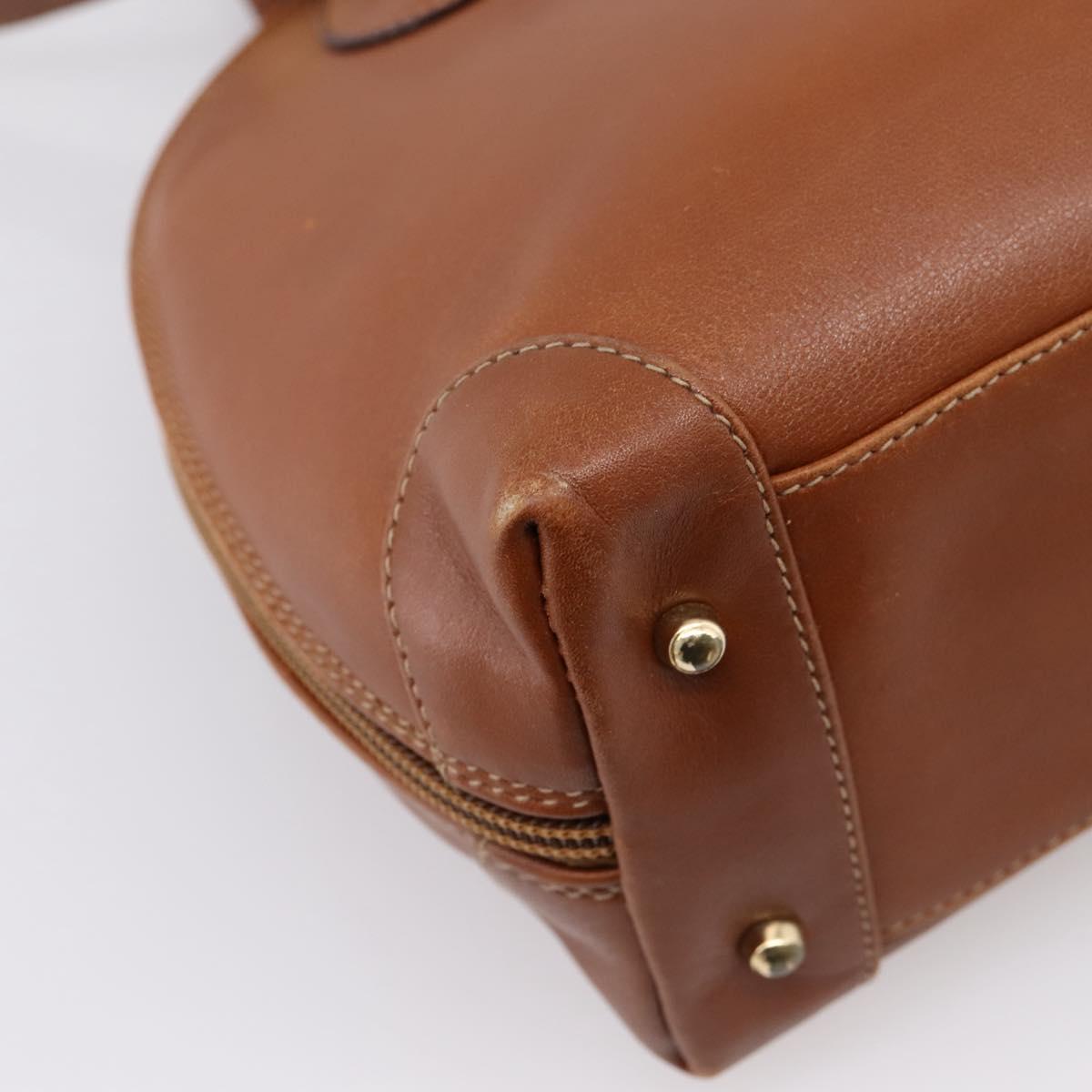 GUCCI Bamboo Hand Bag Leather 2way Brown Gold Tone 000 2865 0272 Auth 202817
